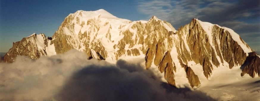 Aiguille Blanche de Peuterey ( 4112 metres ) and Mont Blanc Massif