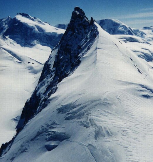 Rimpfischhorn ( 4199 metres ) in the Zermatt Region of the Swiss Alps