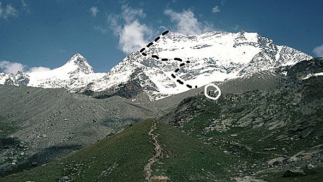 Lagginhorn with ascent route