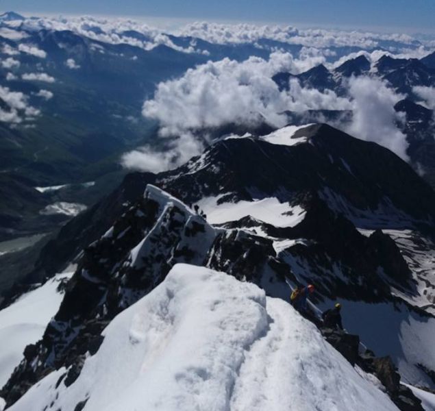 View from Summit of the Gross Glockner - highest mountain in Austria