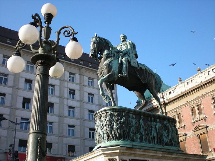 Kuez Milos statue in Belgrade