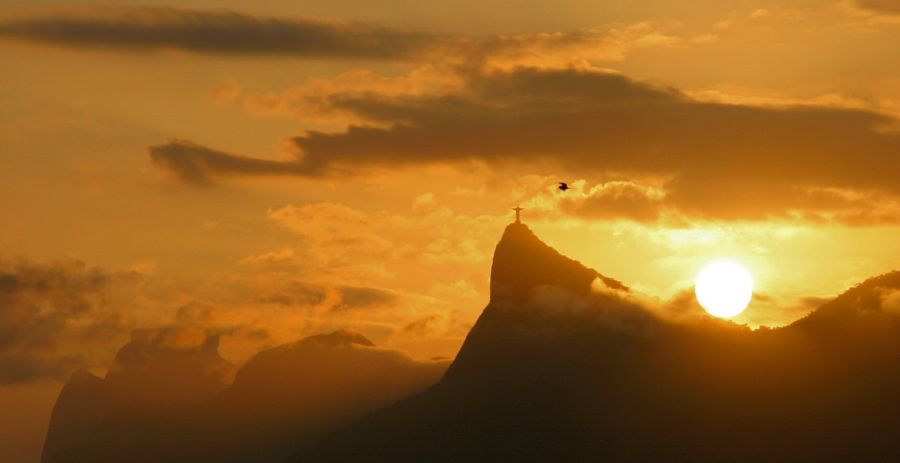 Sunset on Corcovado mountain