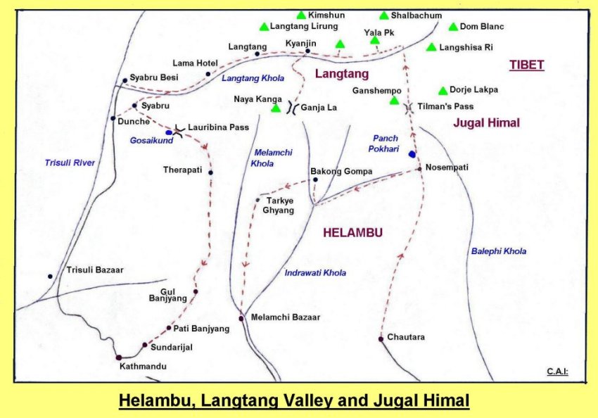 Map of the Helambu Region