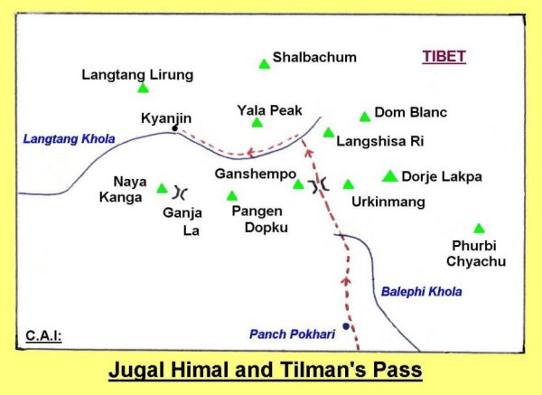 Map of the Jugal Himal Region