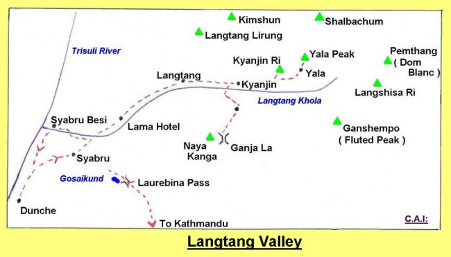 Map of the Langtang Himal Region