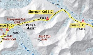 Route Map for Sherpani Col