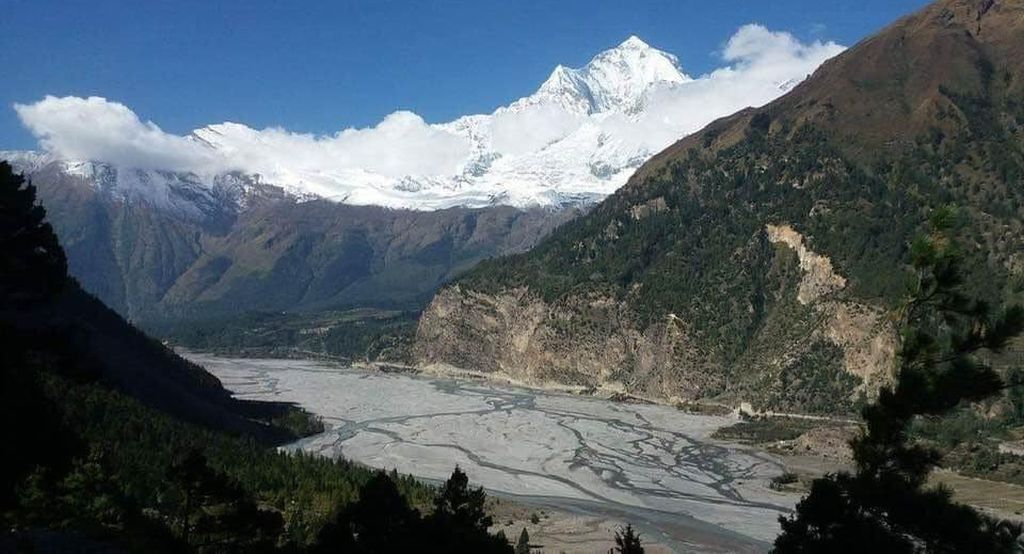 Mount Dhaulagiri from Kali Gandaki River Valley