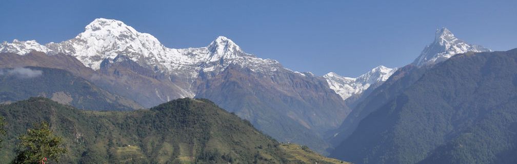 Annapurna South Peak, Hiunchuli and Mount Macchapucchre ( Fishtail Mountain )