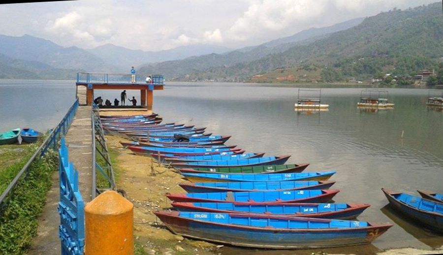 Boats at Phewa Tal in Pokhara