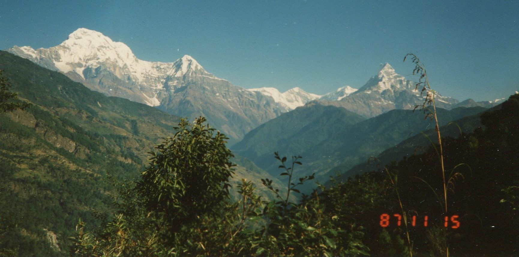 Annapurna South Peak, Hiunchuli and Mount Macchapucchre ( Fishtail Mountain )