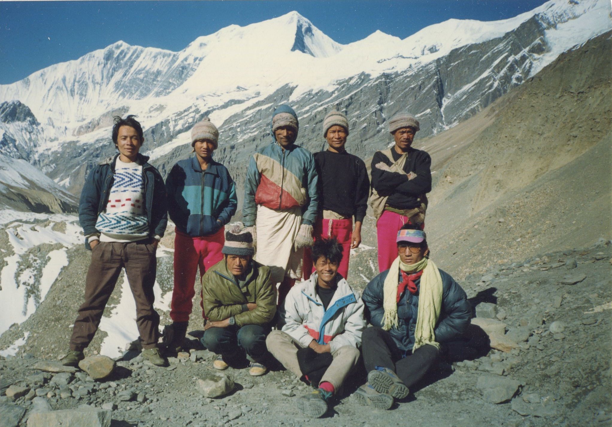 Trekking crew at Base Camp for Mount Dhaulagiri