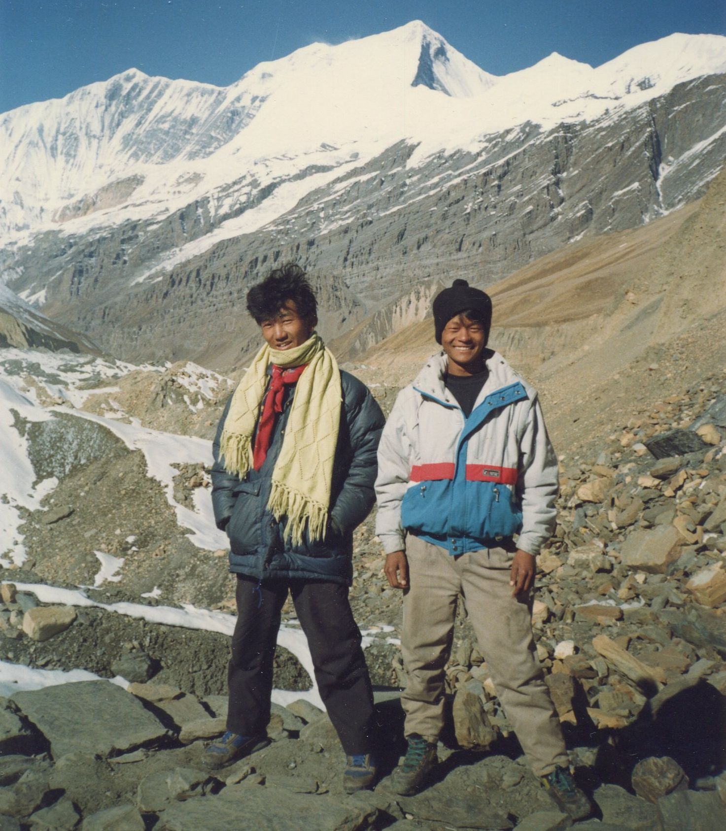 Tenzing Sherpa and Nima Sherpa at Base Camp for Mount Dhaulagiri