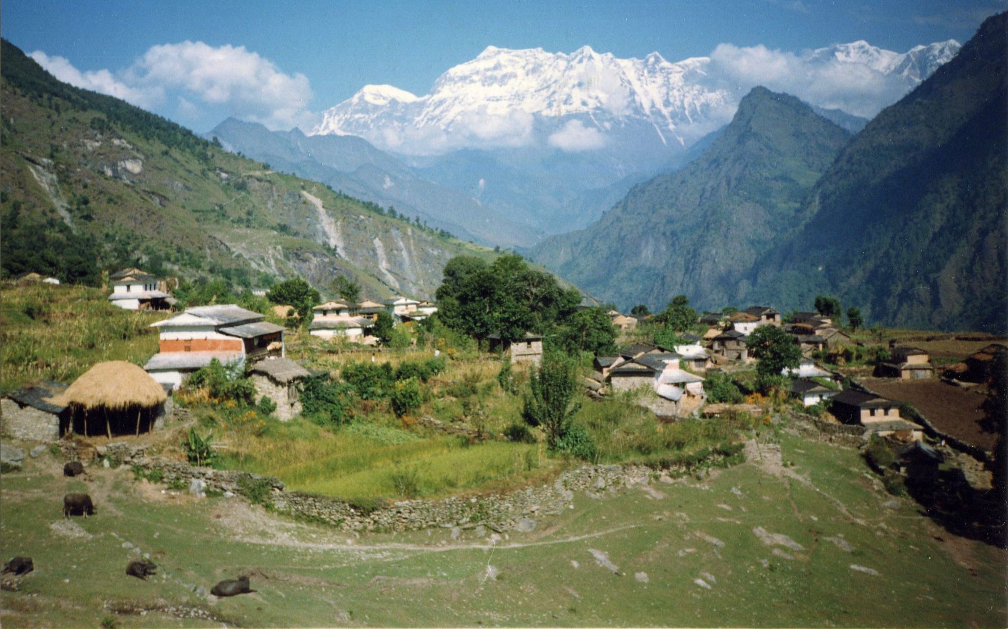 Darapani Village and the Gurja Himal in the Dhaulagiri Region