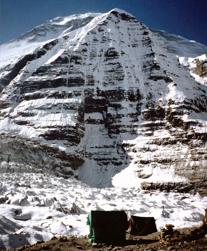 Little Eiger Face of Mount Dhaulagiri from Base Camp on Chonbarden Glacier