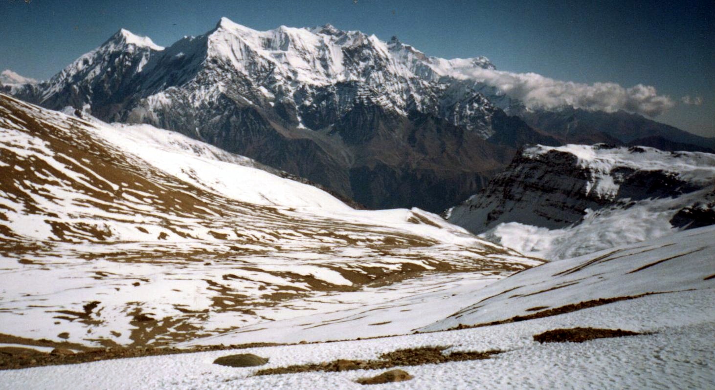 The Annapurna Himal on descent from Thapa ( Dhampus ) Pass into the Kali Gandaki Valley