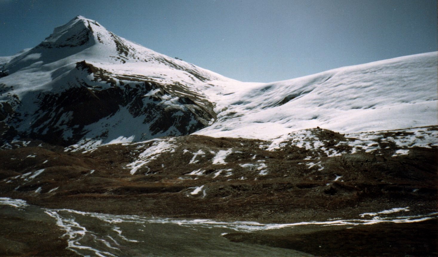 Thapa (Dhampus ) Peak ( c6000m ) and Thapa Pass above The Hidden Valley