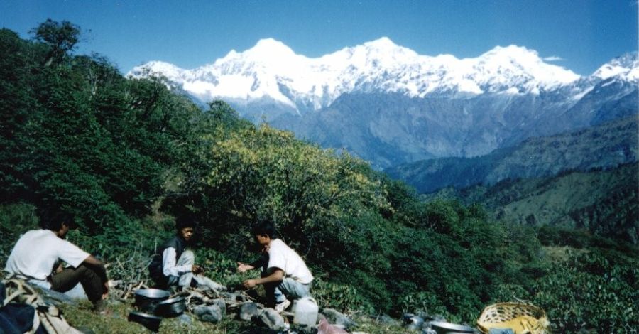 Ganesh Himal from camp on ridge