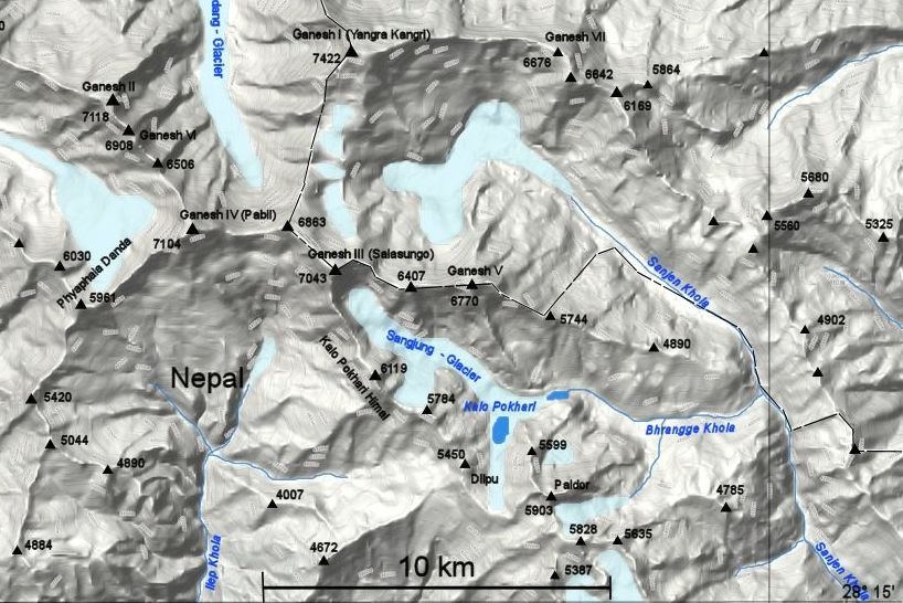 Ganesh Himal Map