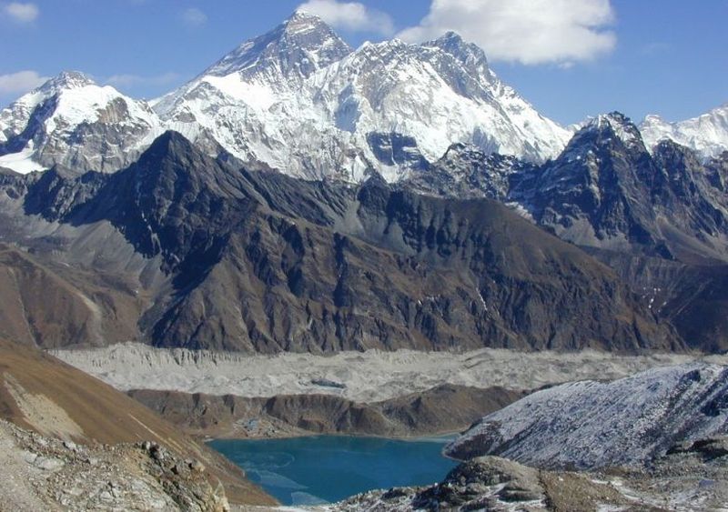 Mount Everest and Lhotse from Renjo La