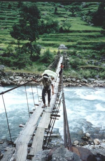 Suspension Bridge across the Indrawati Khola in the Helambu region