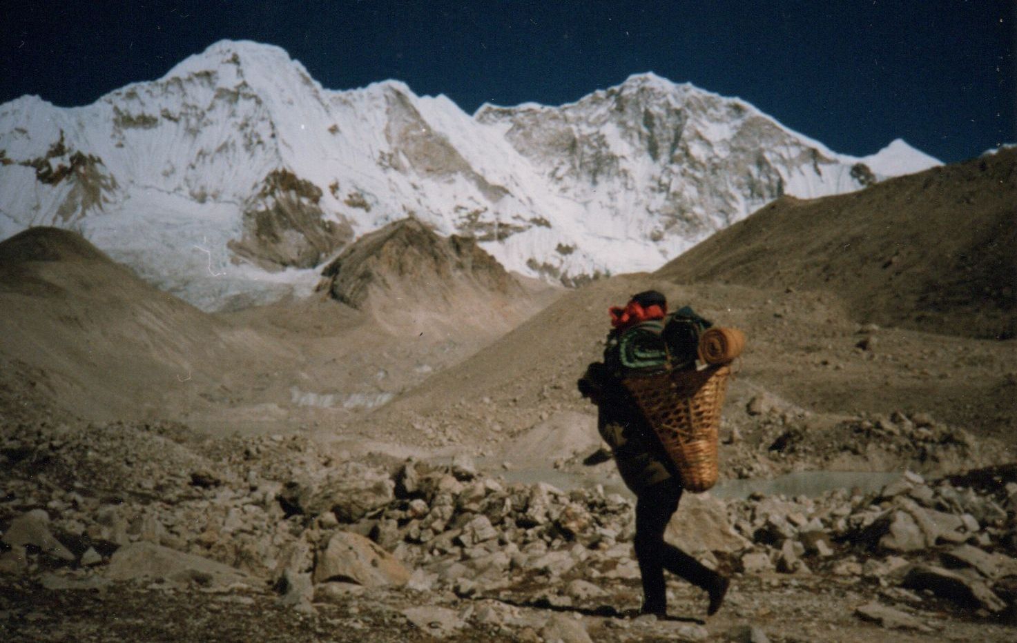 Mount Baruntse at start of ascent from Hongu Valley to Mingbo La