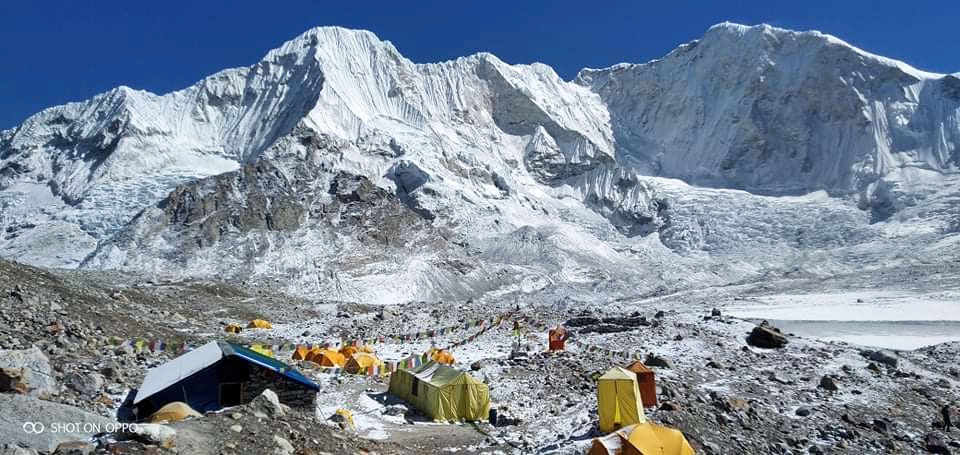 Base camp for Mount Baruntse in Hongu Valley
