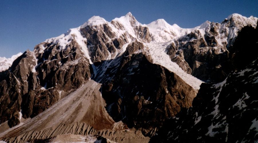 Langshisa Ri on descent from Tilman's Pass in the Jugal Himal