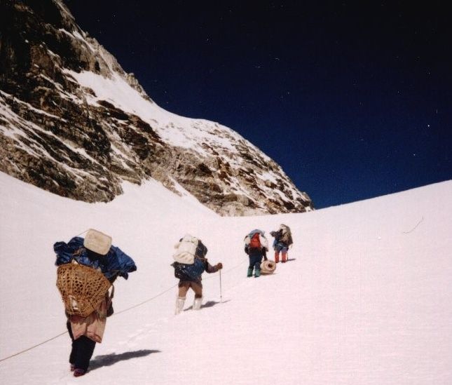 Ascent of Upper Balephi Glacier to Tilman's Pass