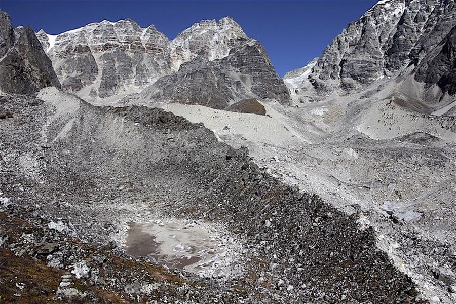 Balephi Glacier beneath Tilman's Pass