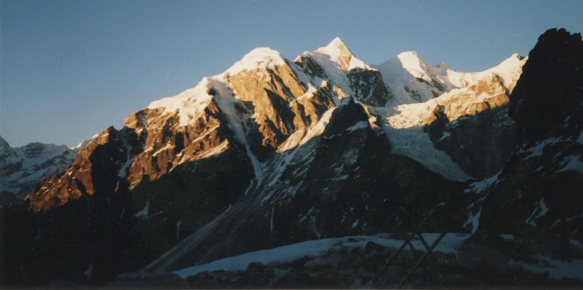 Langshisa Ri in Langtang Valley on descent from Tilman's Pass