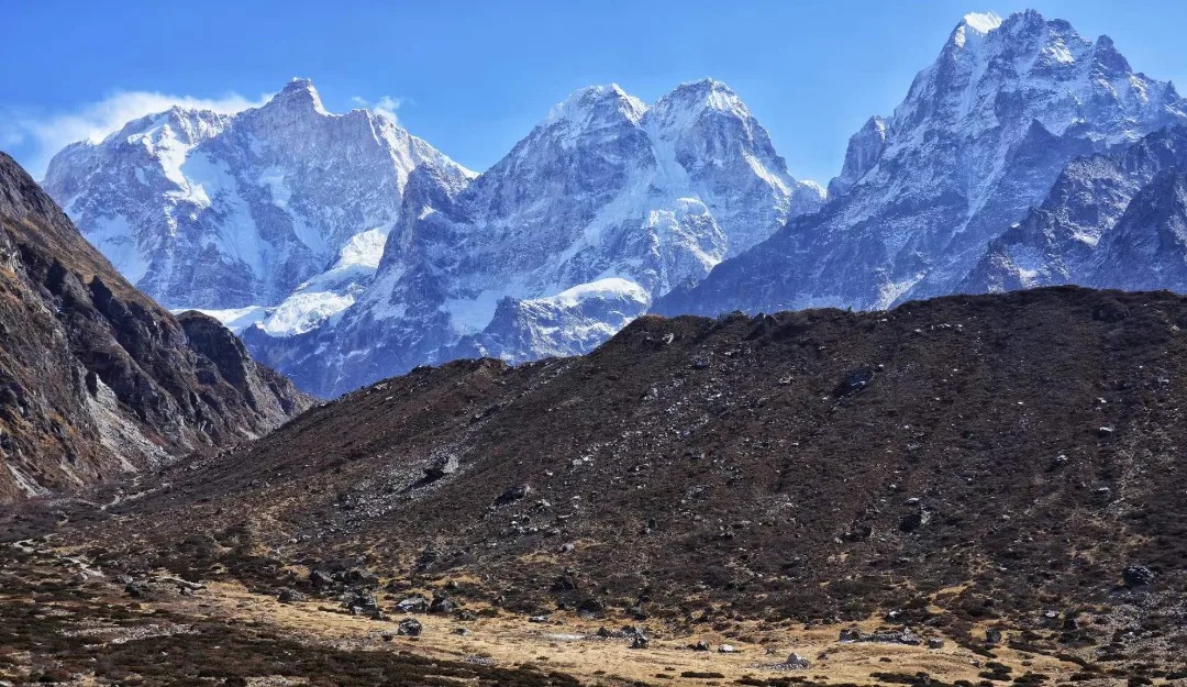Mount Jannu ( Khumbakarna ) Sobithongie, Phole and Khabur from Kambachen in the Ghunsa Khola Valley