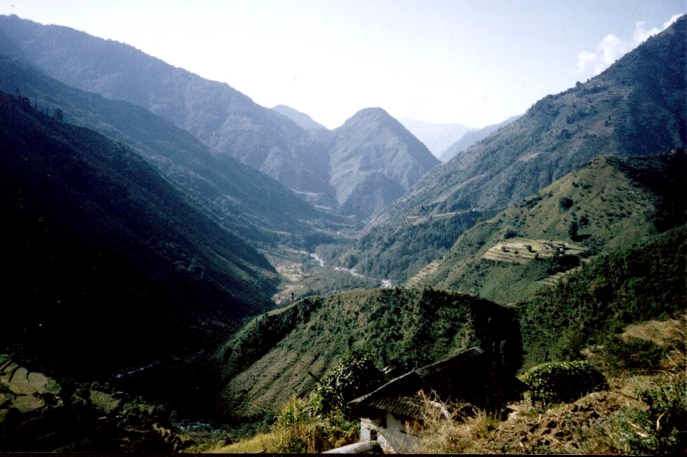 Kabeli Khola Valley on ascent to Deorali Danda from Yamphudin