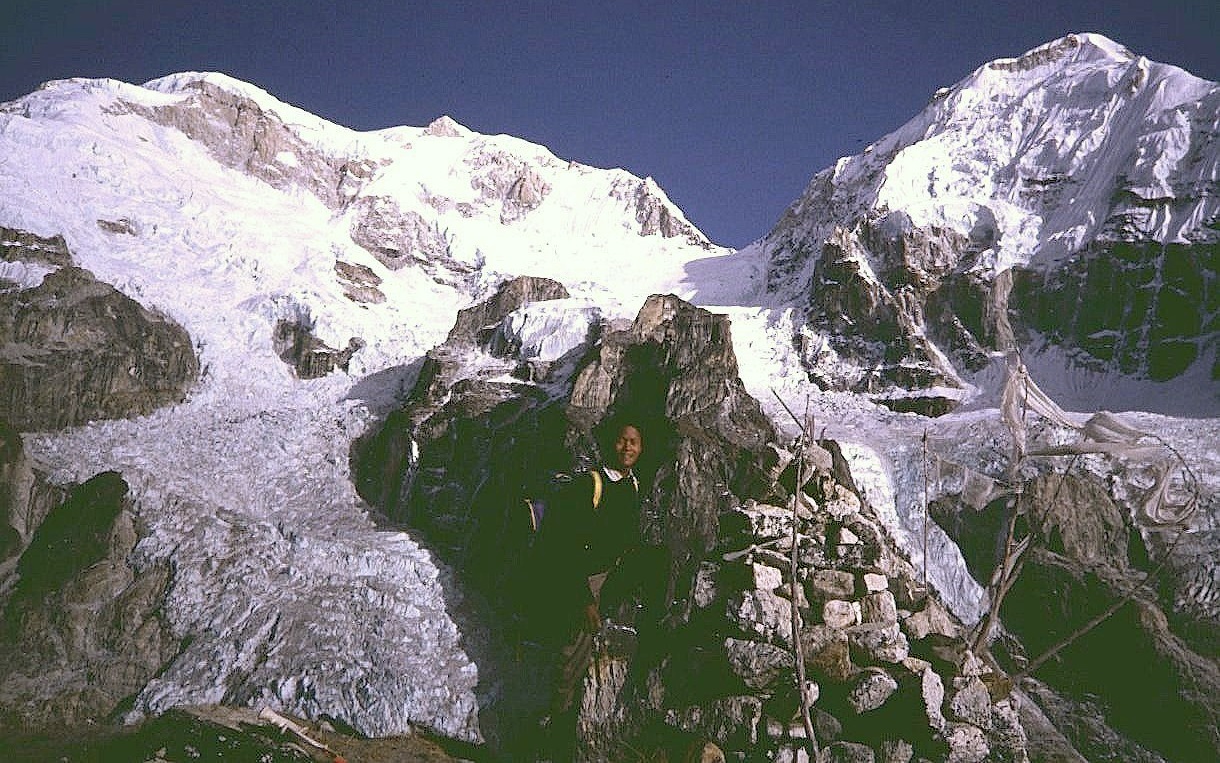 Mounts Kabru and Ratong on ascent to Oktang on the south side of Mount Kangchenjunga