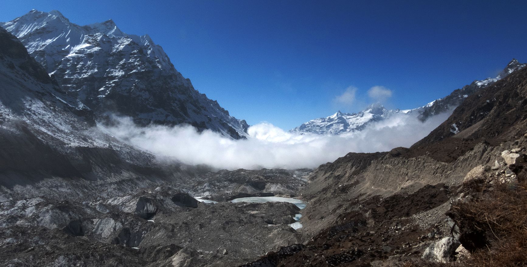 Mount Merra from Lhonak on the North Side of Mount Kangchenjunga