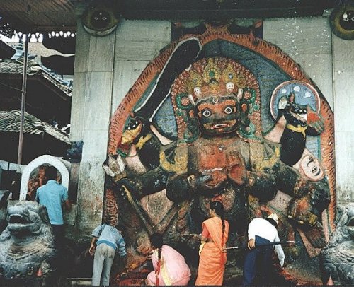 Hindu Idol in Hanuman Dhoka in Durbar Square, Kathmandu