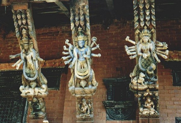 Intricately carved wooden Temple Struts