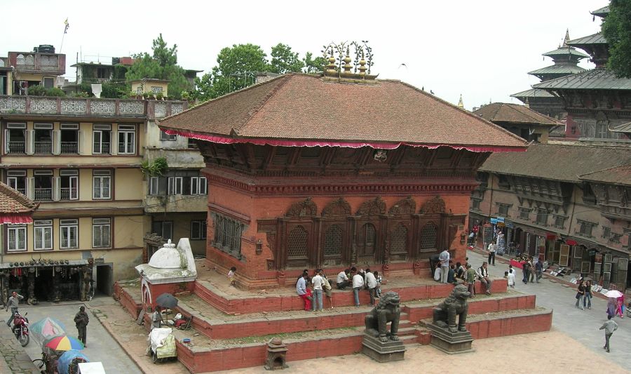 Medieval Pagoda Temple in Durbar Square in Kathmandu