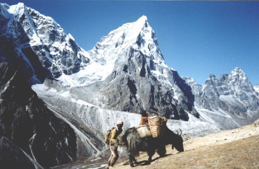 Mount Cholatse on route to Everest Base Camp in Khumbu Region of the Nepal Himalaya