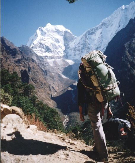 Kang Taiga on ascent to Thyangboche from Namche Bazaar