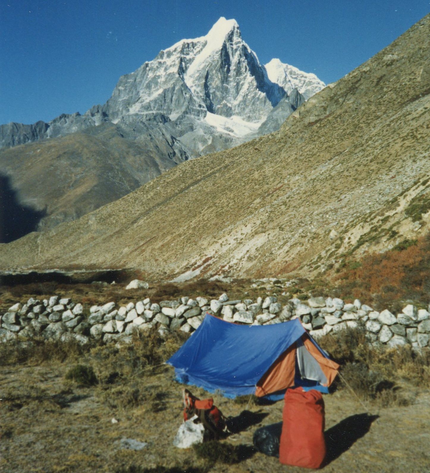 Mt.Taboche from camp at Bibre in the Imja Khola Valley