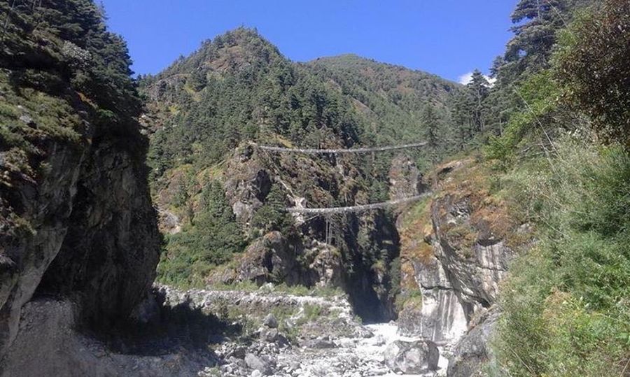 Route from Lukla to Namche Bazaar