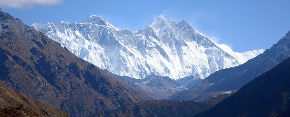 Nuptse, Everest, Lhotse and Ama Dablam from Thyangboche