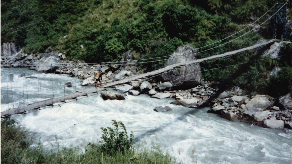 Suspension Bridge across the Trisuli River at Syabru Besi