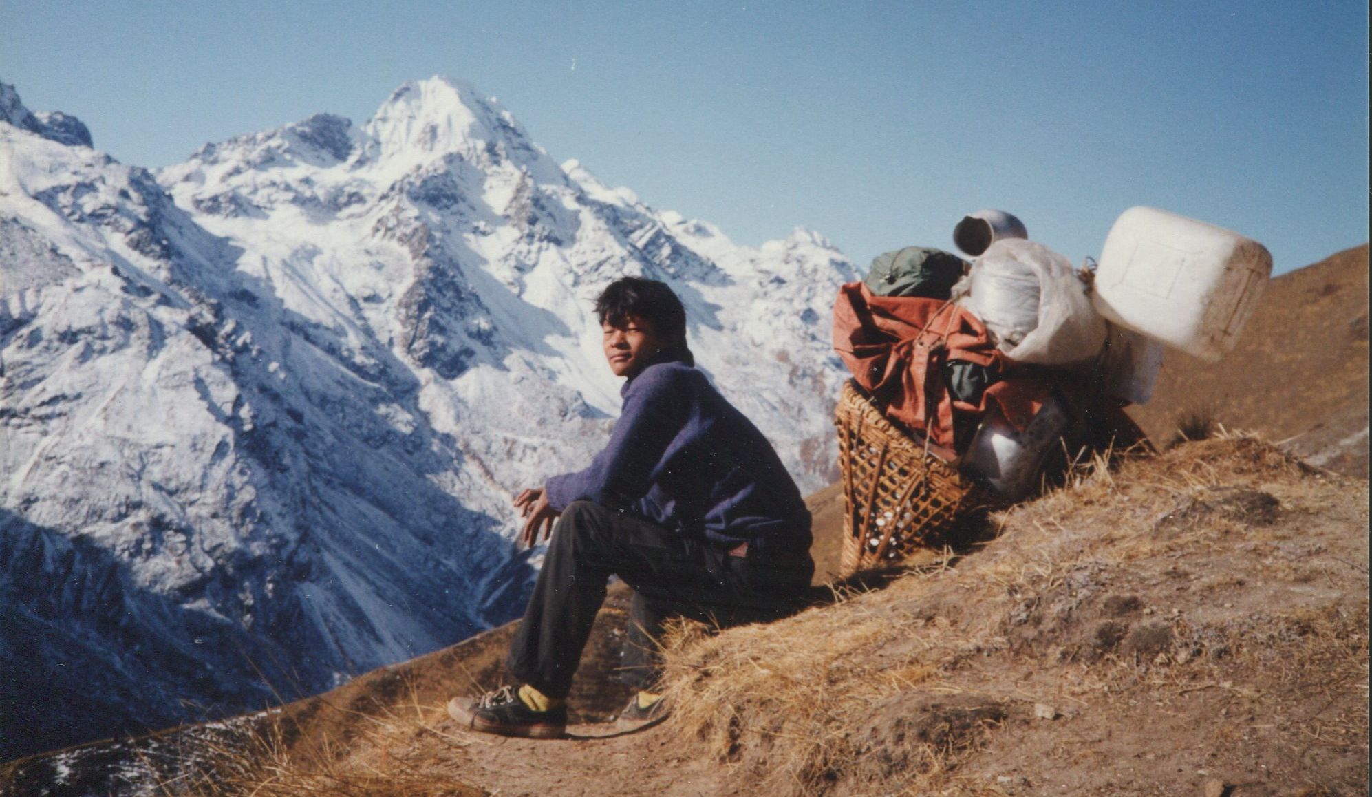 Naya Kanga above the Langtang Valley  on descent from Yala Peak