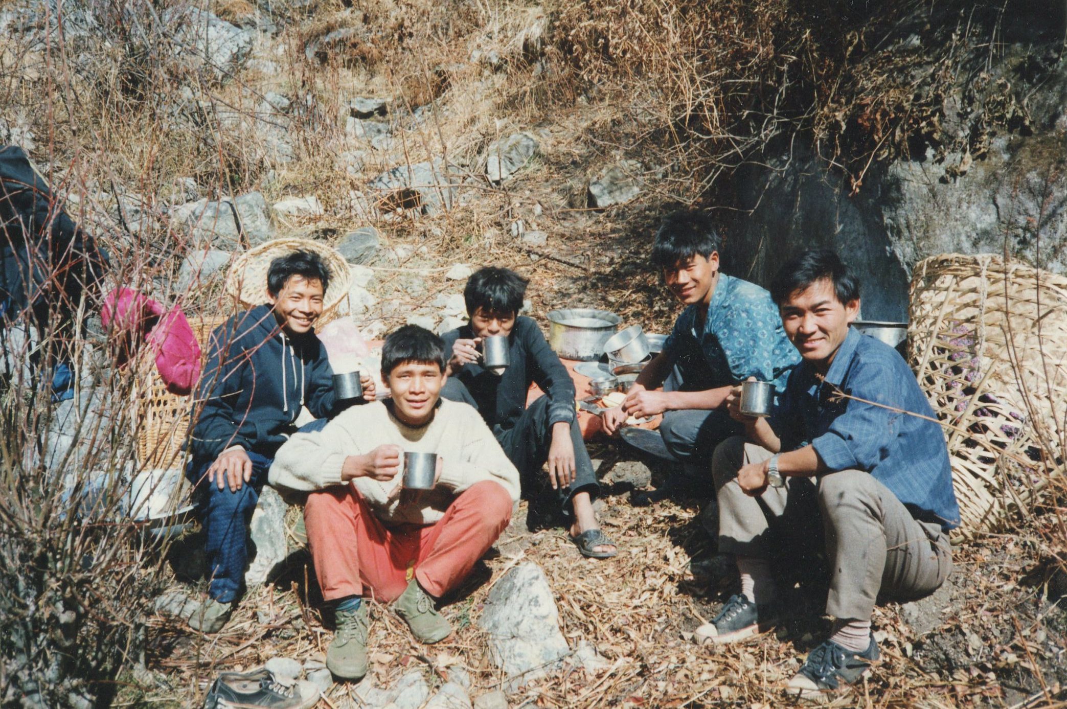 Trekking crew in Langtang Valley of the Nepal Himalaya