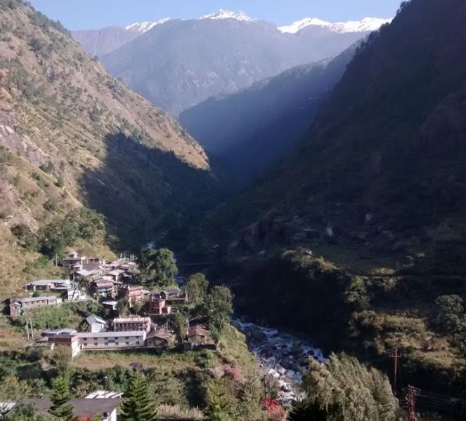 Syabru Besi Village at foot of Langtang Valley