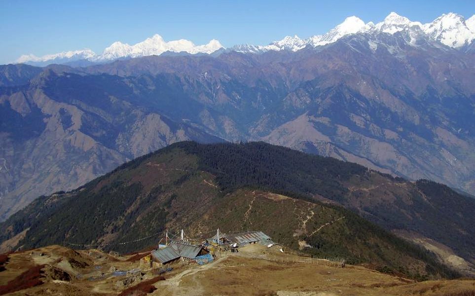 Manaslu Himal and Ganesh Himal on ascent from Syabru to Gosaikund