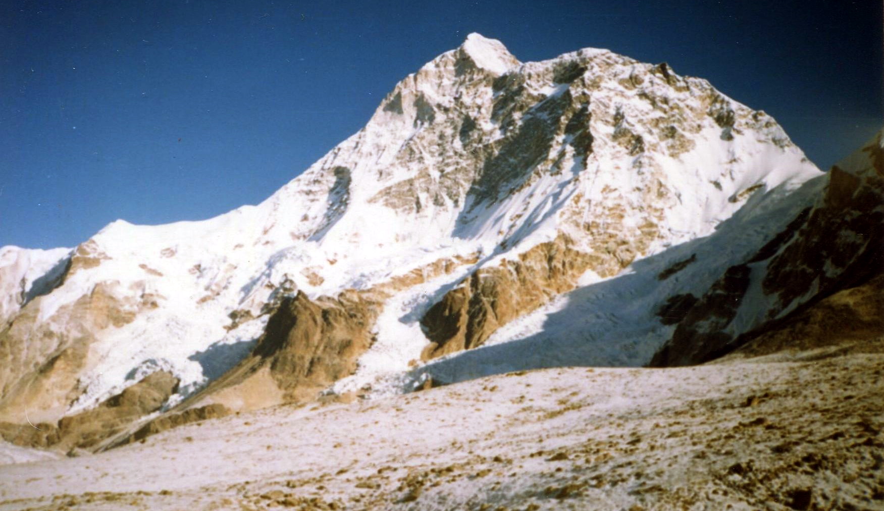 Mt.Makalu from above Shershon in the Barun Valley
