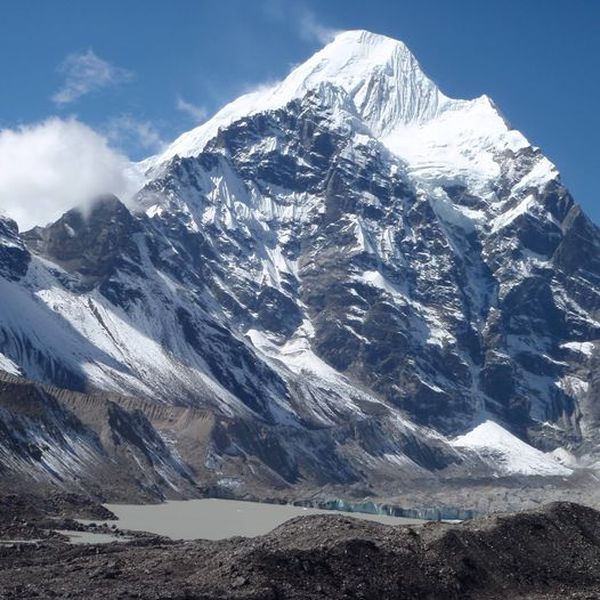 Peak 6 ( Mount Tutse ) from above Shershon in the Barun Valley in the Makalu Region of the Nepal Himalaya
