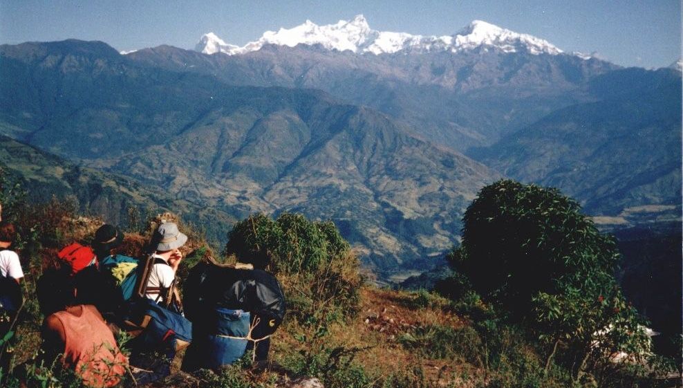 Himal Chuli and the Baudha Peak from near Gorkha